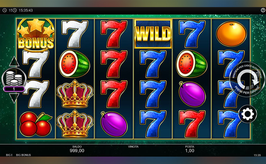 Una partita con la slot da bar Big Bonus.