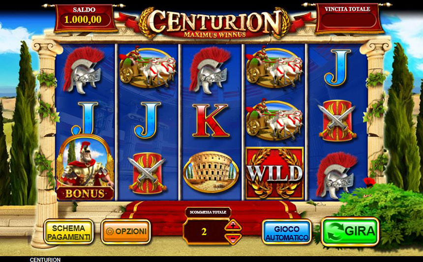 Una schermata della slot da bar Centurion.
