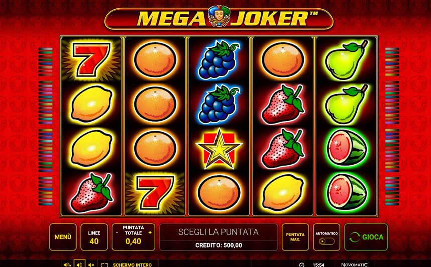 La slot da bar Mega Joker di Novomatic.