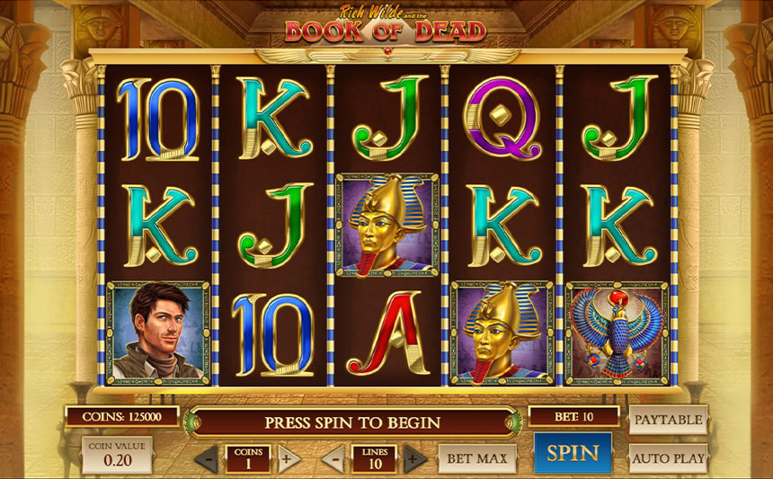 Una partita con la slot libro Book of Dead.