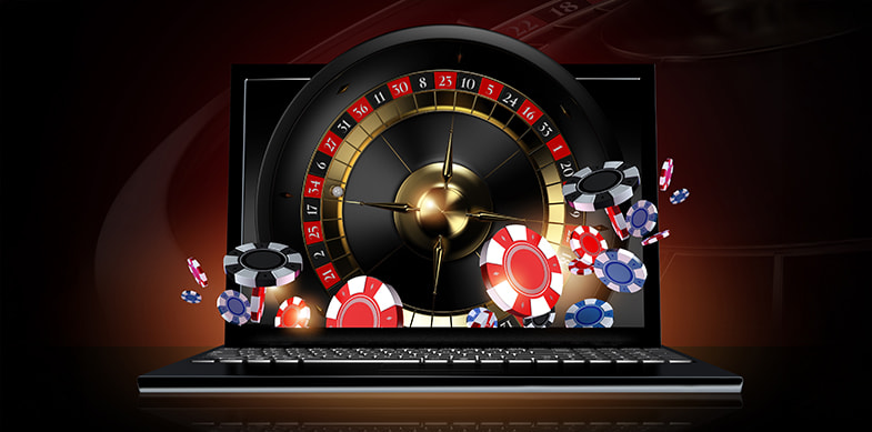 Roulette sul desktop di un laptop 